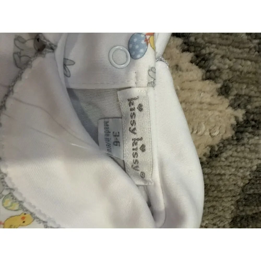 Kissy Kissy 3-6 Month Smocked Easter Peter Pan Collared Dress Bloomer Set Cotton